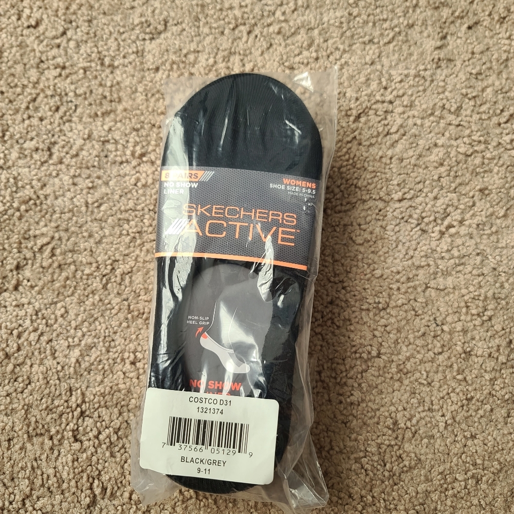 Skechers no show Liner  non slip heel grip new size 5-9.5